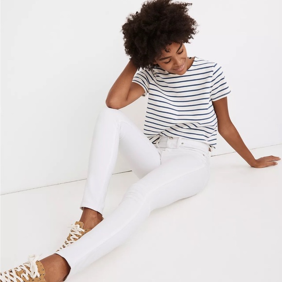 Petite 10 high rise skinny jeans in pure white - Picture 2 of 8